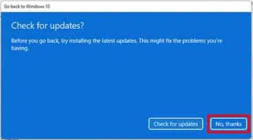 go back check update