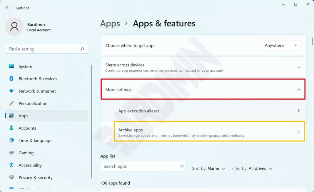 How to Enable or Disable the Archive App in Windows 11