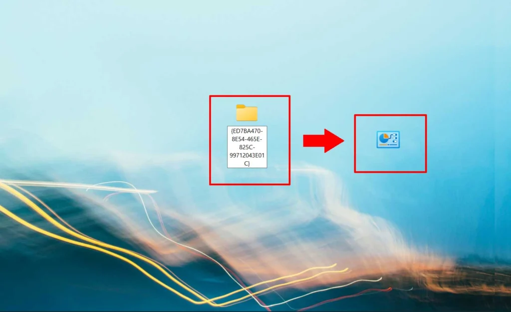 Proses penamaan folder dengan GUID God Mode
