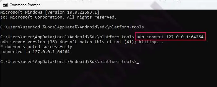 adb connect