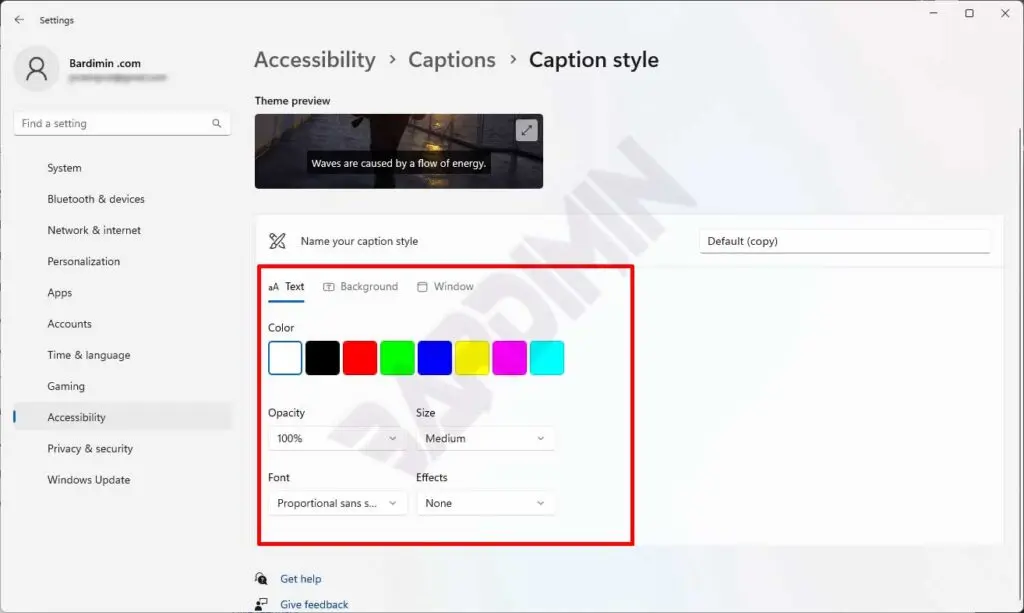 live captions edit