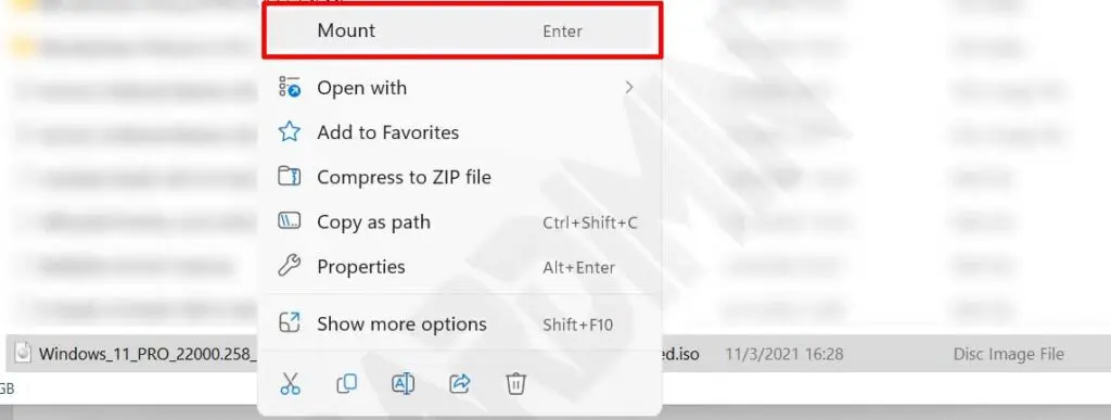 mount windows iso