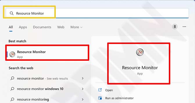 Resource Monitor open
