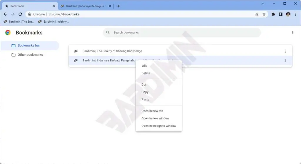 chrome bookmark