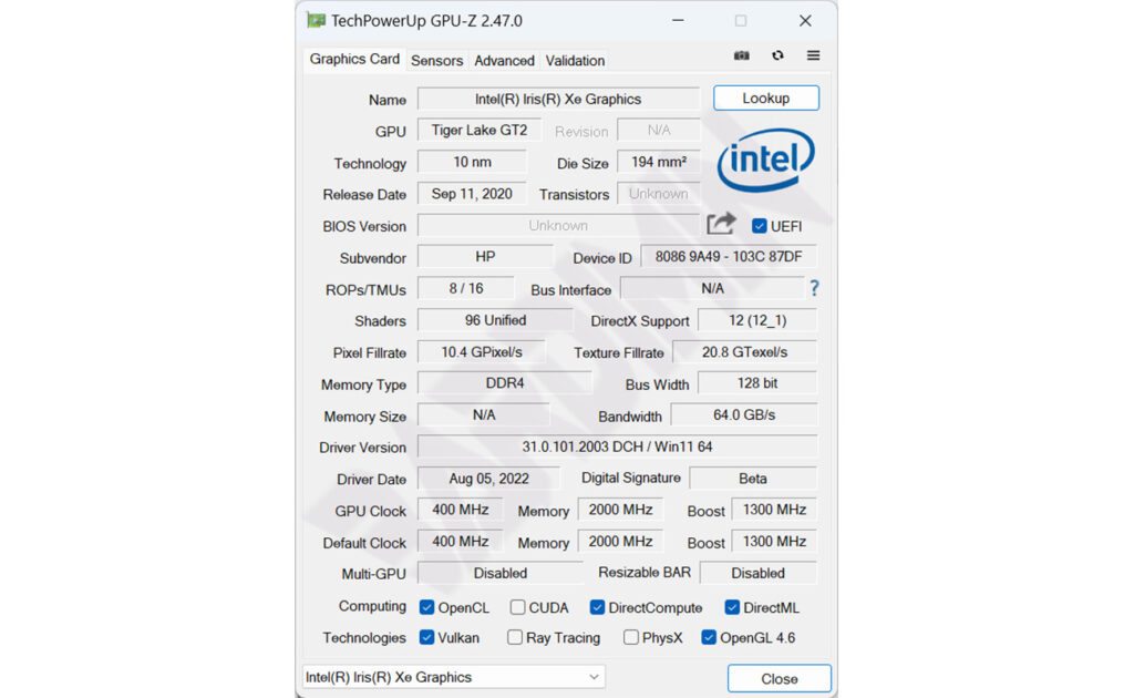 GPU-Z Graphics Card GPU Information Utility