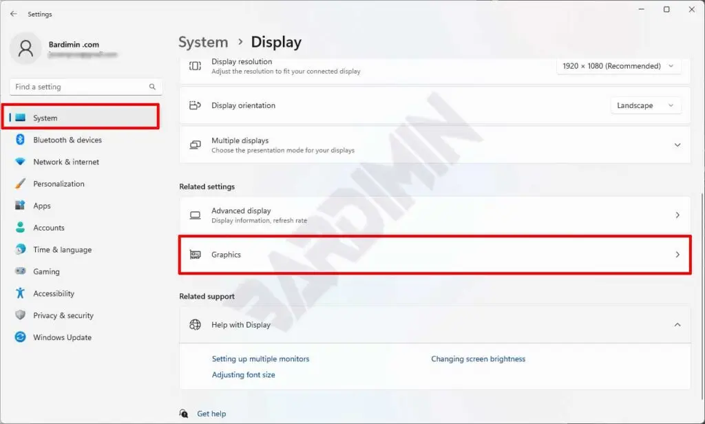 settings graphics