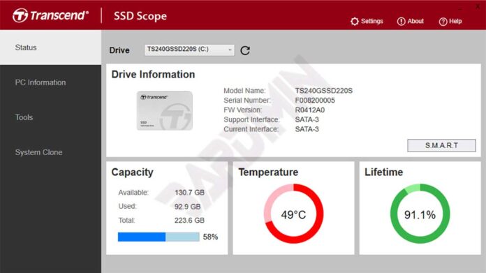 transcend ssd scope