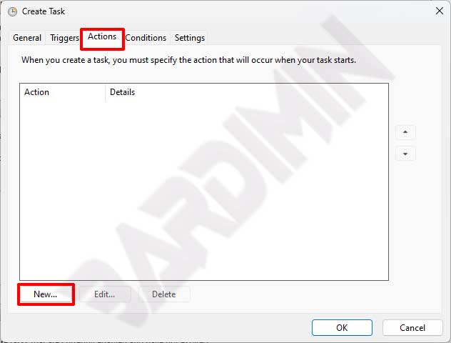 Task Scheduler actions new