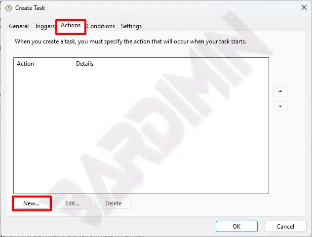 Task Scheduler actions new
