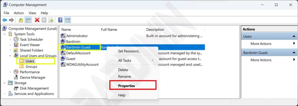 compmgmt. user properties