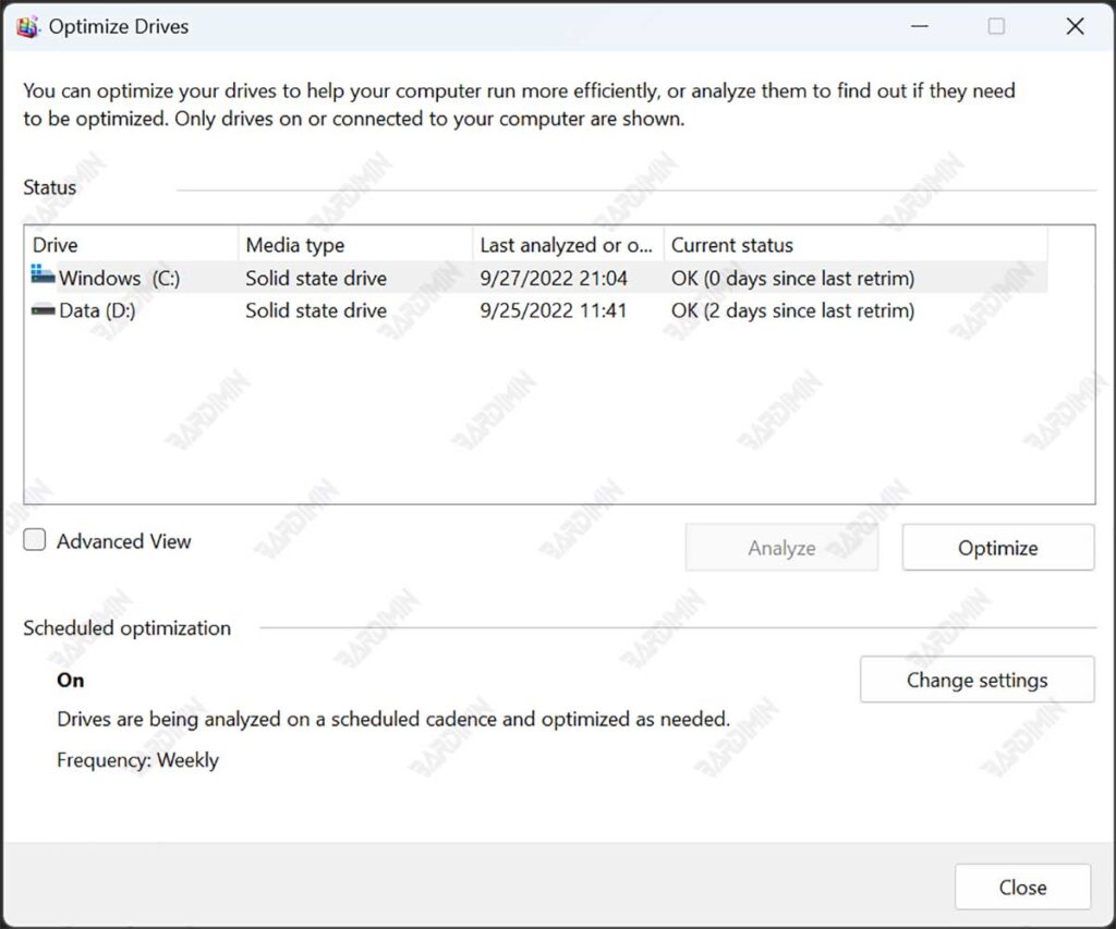 defrag SSD