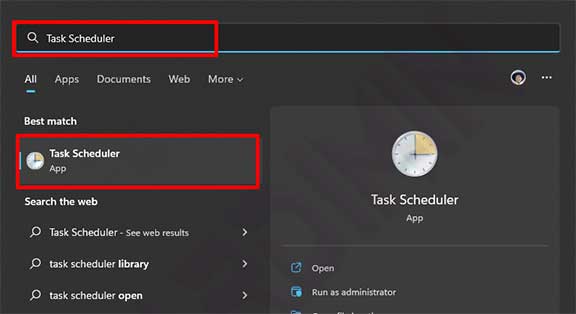 open Task Scheduler