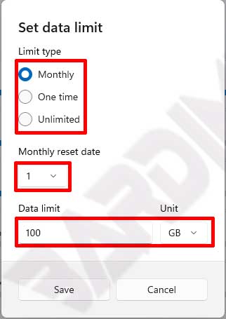 set data limit