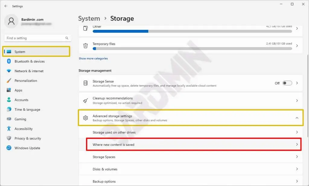 settings storage
