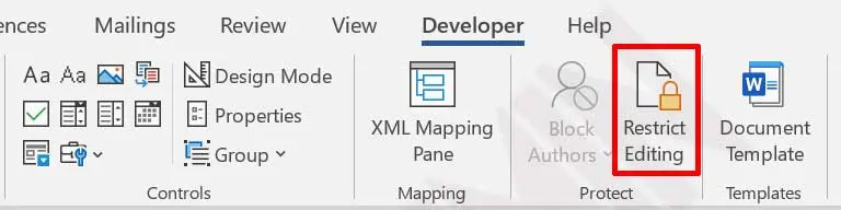 word forms restrict