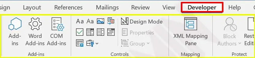 word ribbon developer
