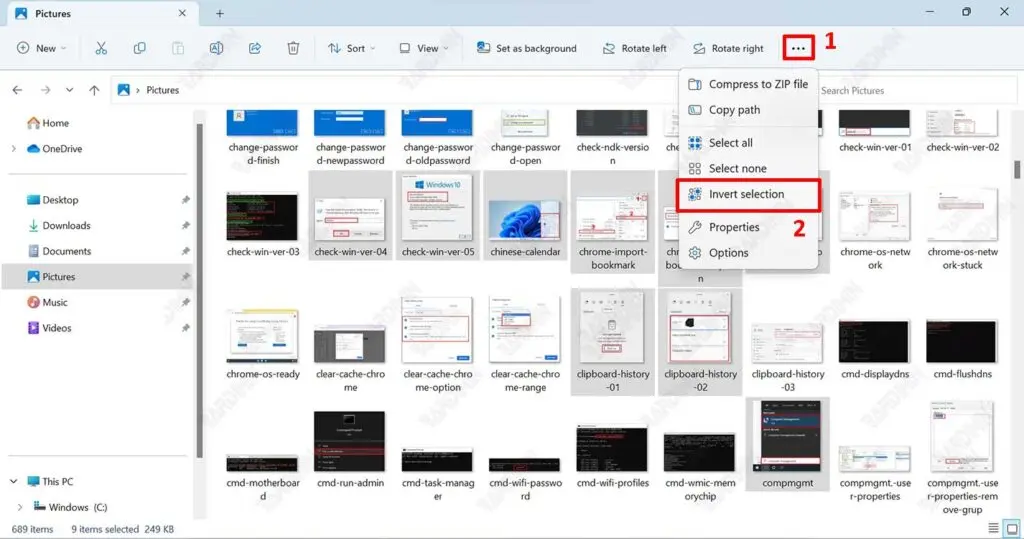 File Explorer Invert selection