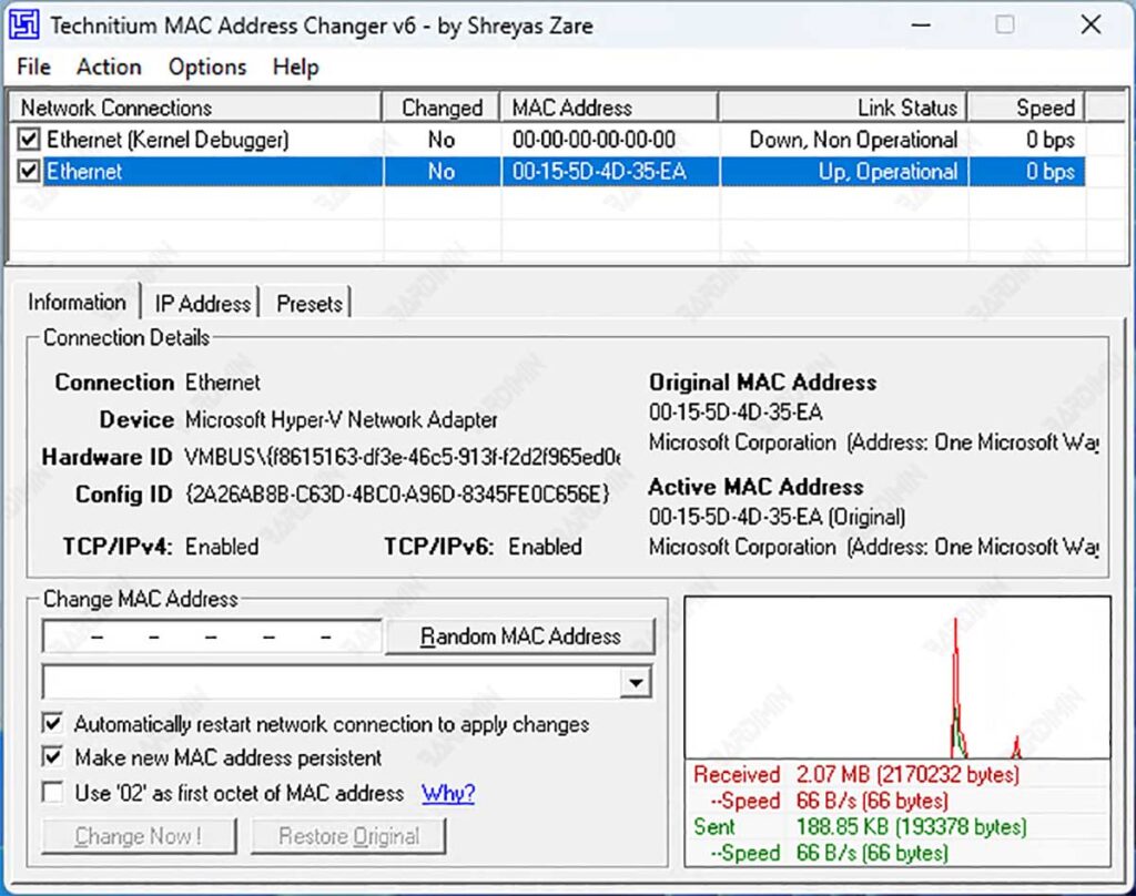 Technitium MAC Address Changer