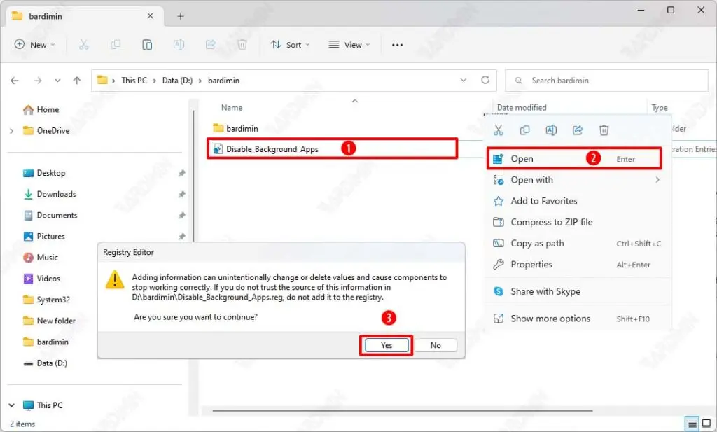 regedit Disable Background Apps