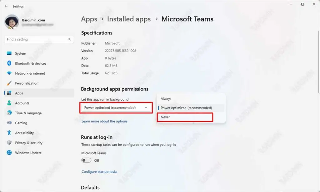 setting disabled background proccess