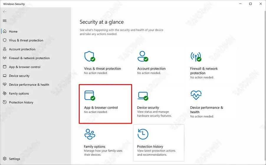 windows security App browser control