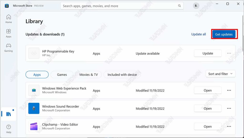 Microsoft Store get updates