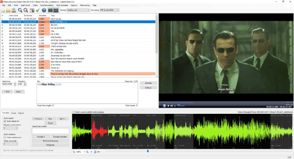 Creating and Editing Video Subtitles with Subtitle Edit 3.6.8 Portable