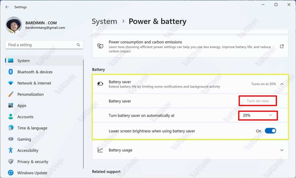 battery saver