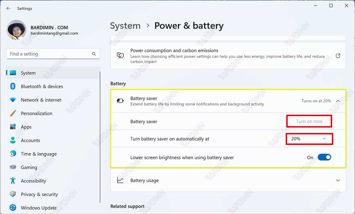battery saver