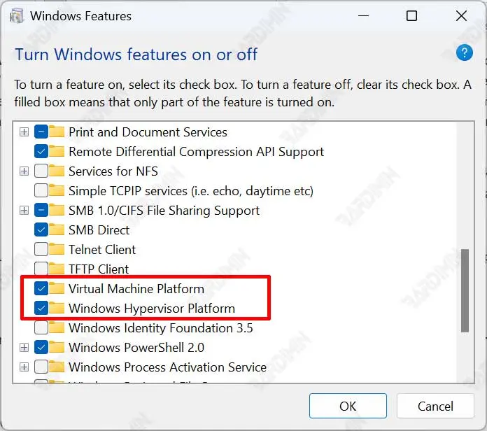 enabled Virtual Machine Platform 1