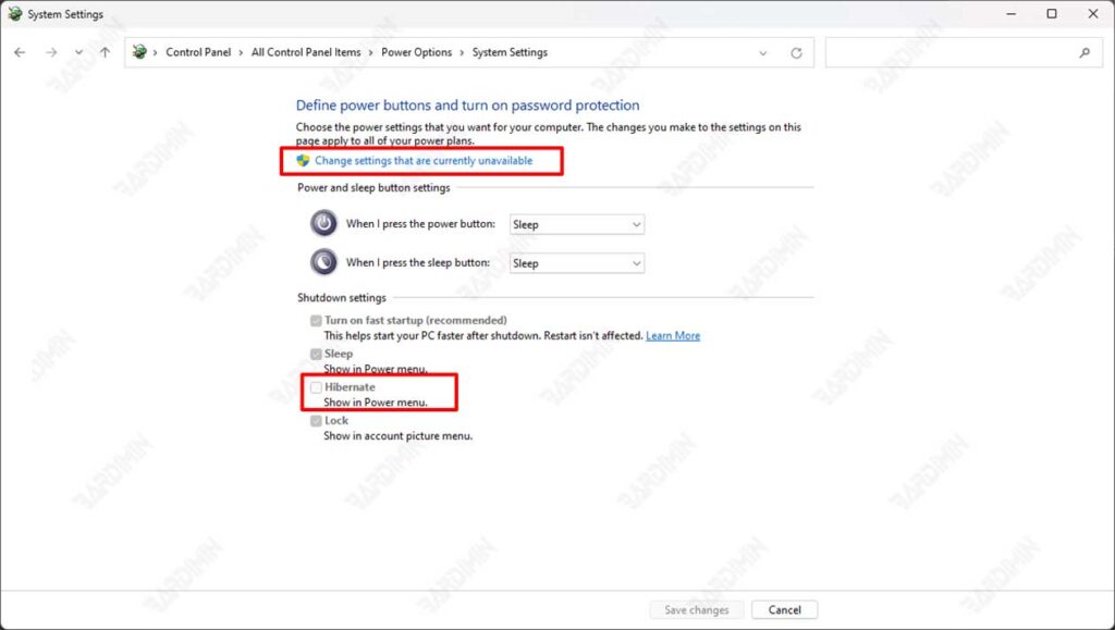 power options hibernate