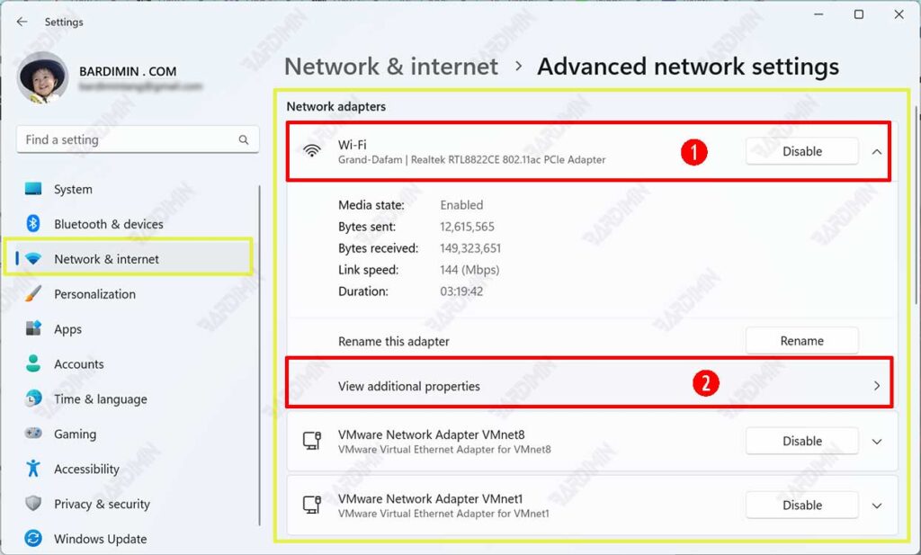 settings ethernet properties