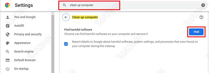 Chrome Clean up computer
