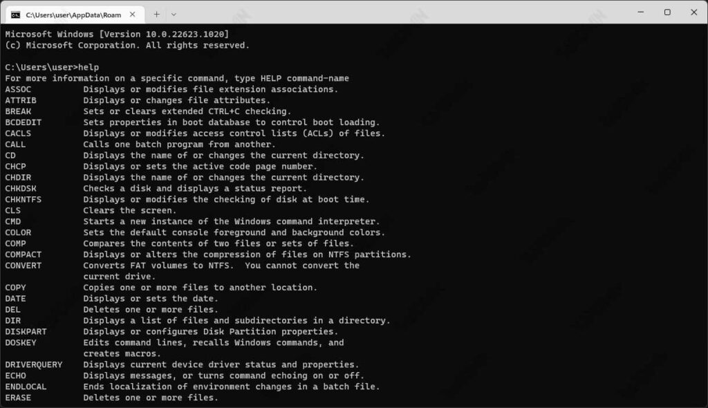 Command line interface