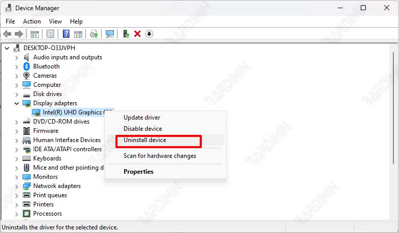 device manager remove driver