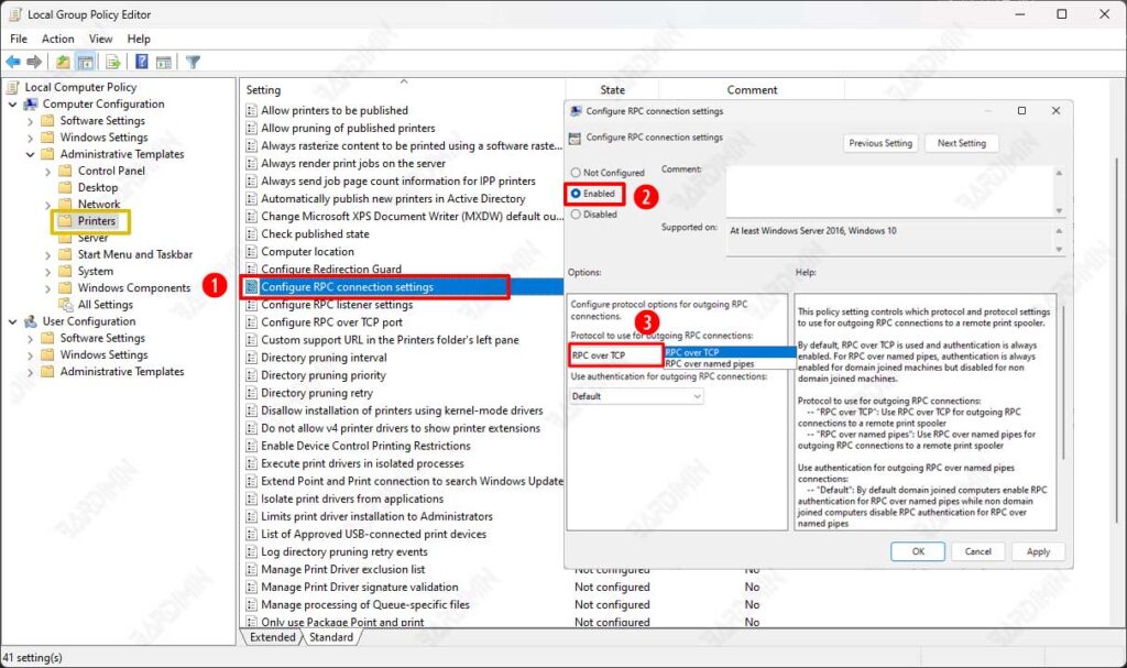 group policy rpc over tcp