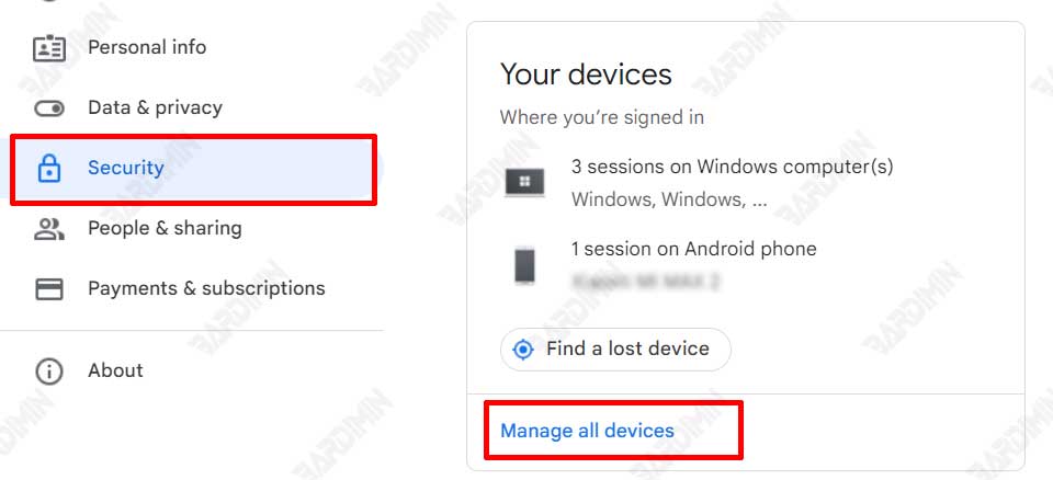 google manage device