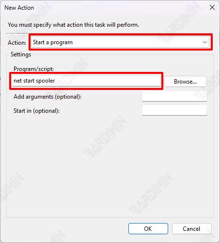 task scheduler actions