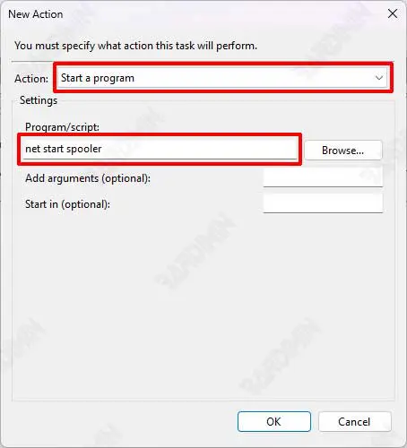 task scheduler actions