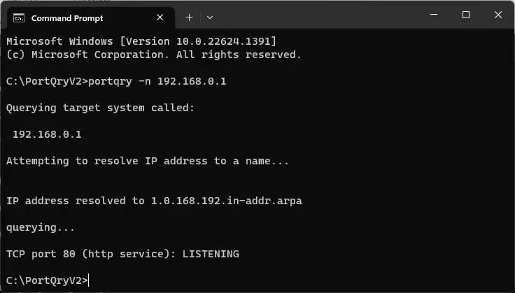 PortQry command line