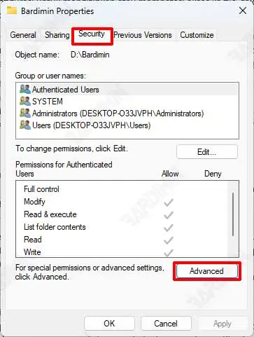 permission advanced