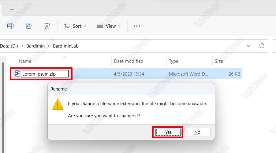 file explorer change extensions