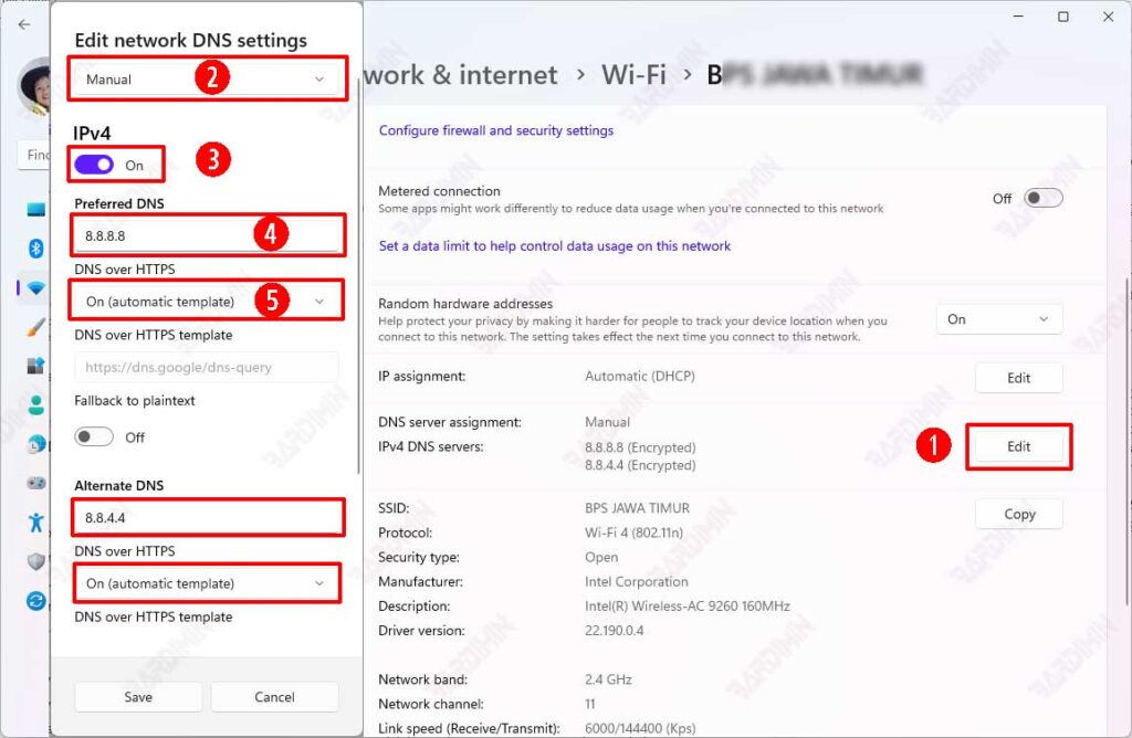 setting wifi dns