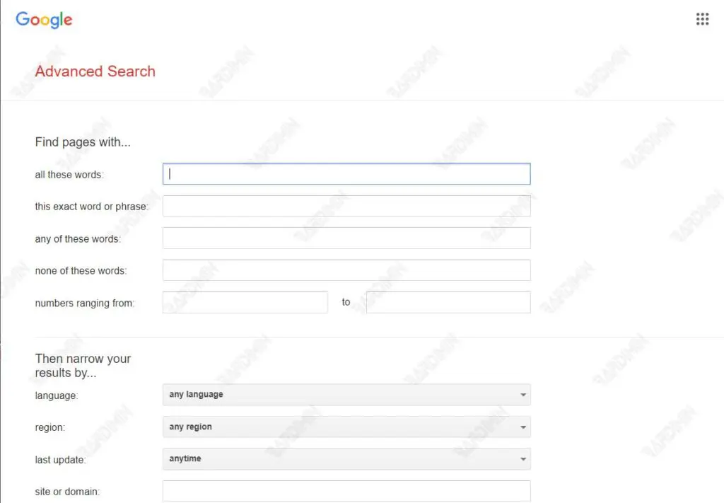 google advanced search