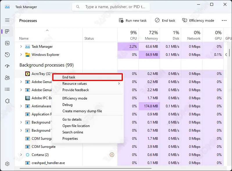 task manager end task