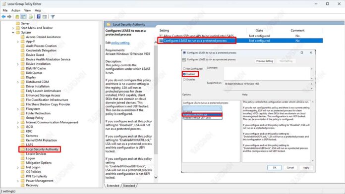 disable lsa windows 11