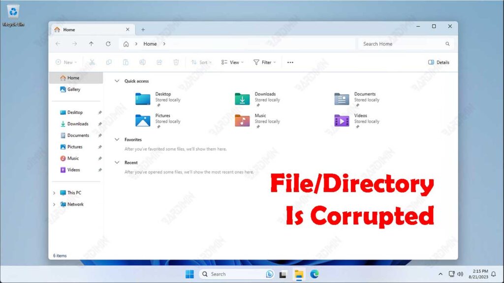 File Directory Is Corrupted