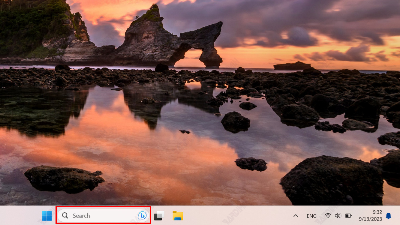 Bing Chat AI taskbar