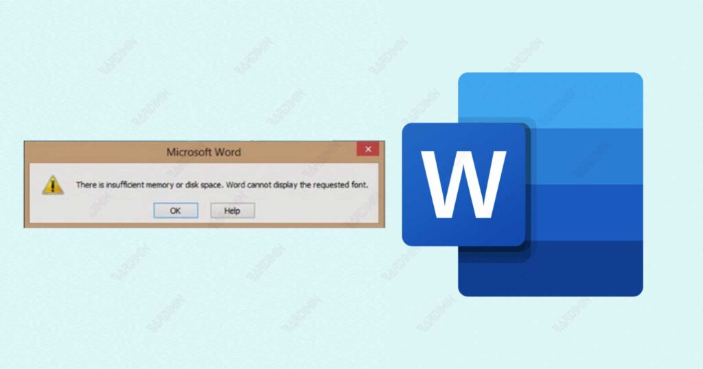 There is insufficient memory or disk space Ms Word