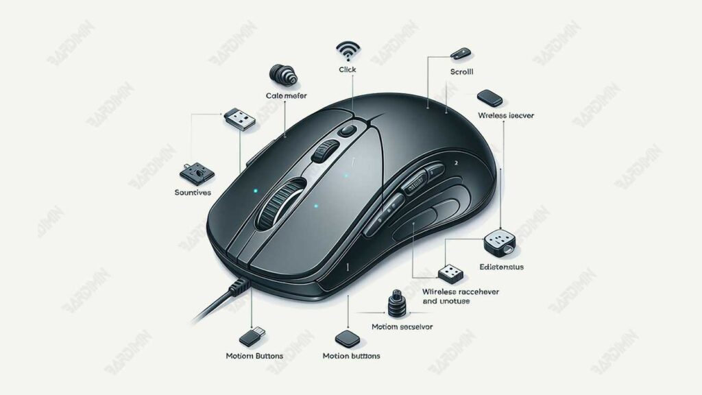 Main parts of a computer mouse